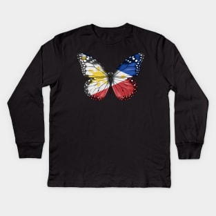 Filipino Flag  Butterfly - Gift for Filipino From Philippines Kids Long Sleeve T-Shirt